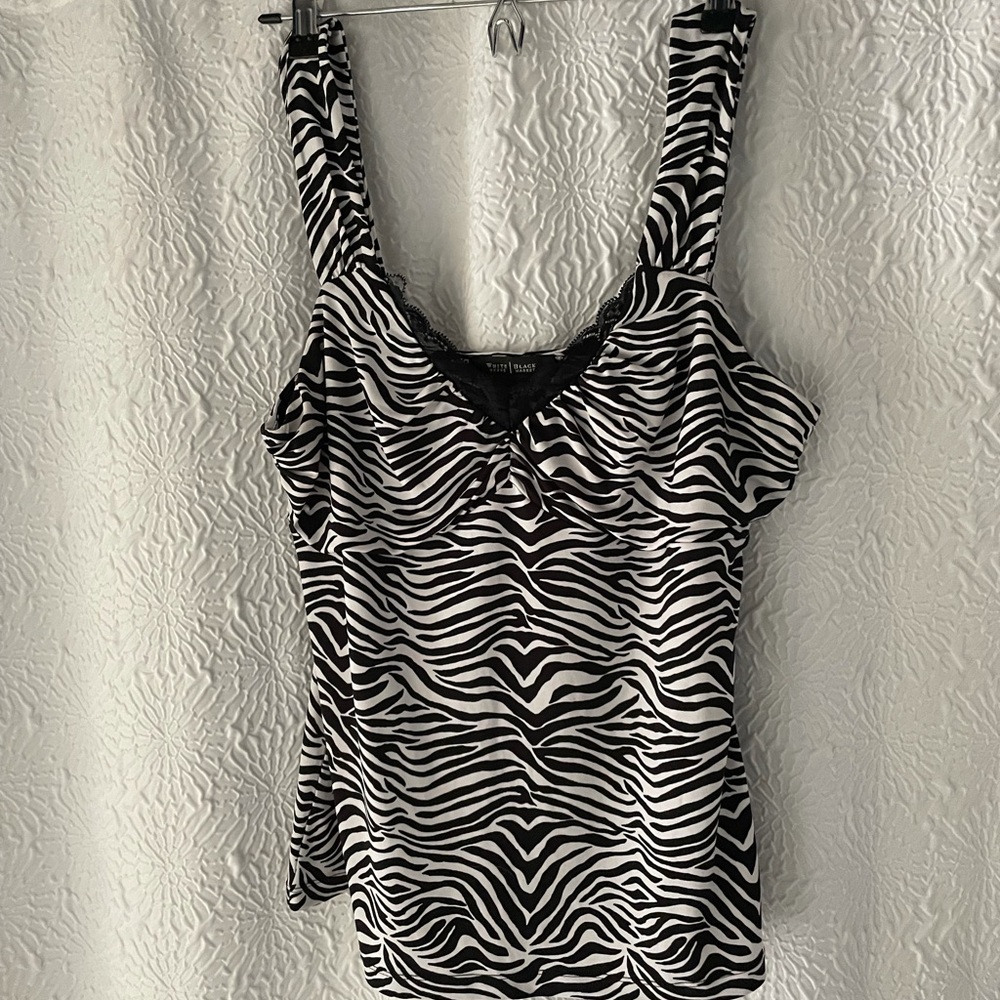 WHBM Stretch Zebra stripe top